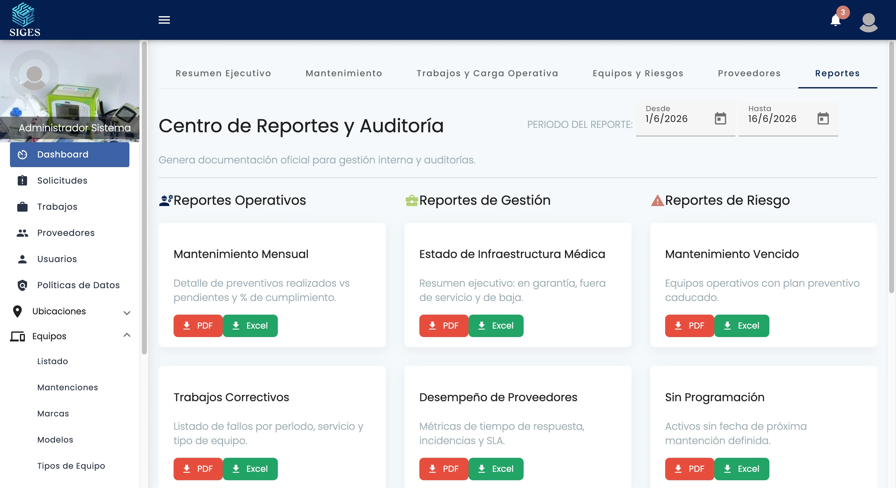 Reportes para acreditación